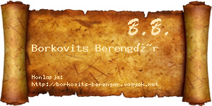Borkovits Berengár névjegykártya
